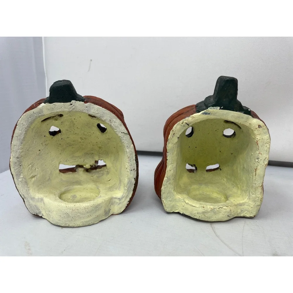 JTS International Inc. Halloween Pumpkin Man‎ Candle Holders, 2001 - Set of 2